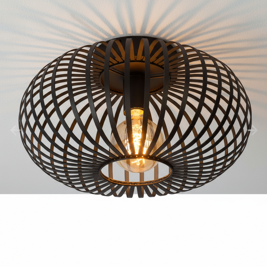 Plafondlamp Cave - Zwart Ø 40 cm