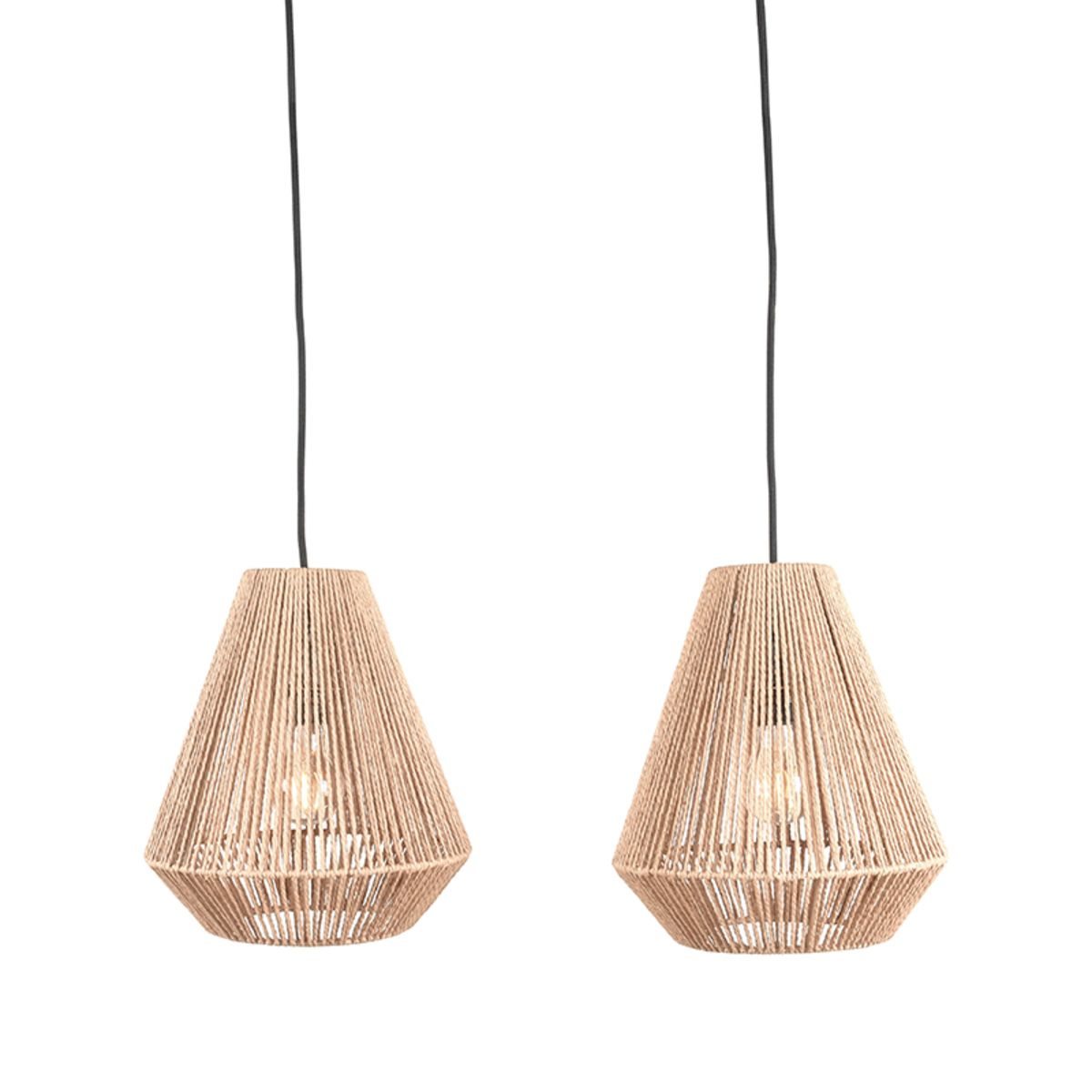 Ibiza Diamond 2-Light Natural Pendant Lamp
