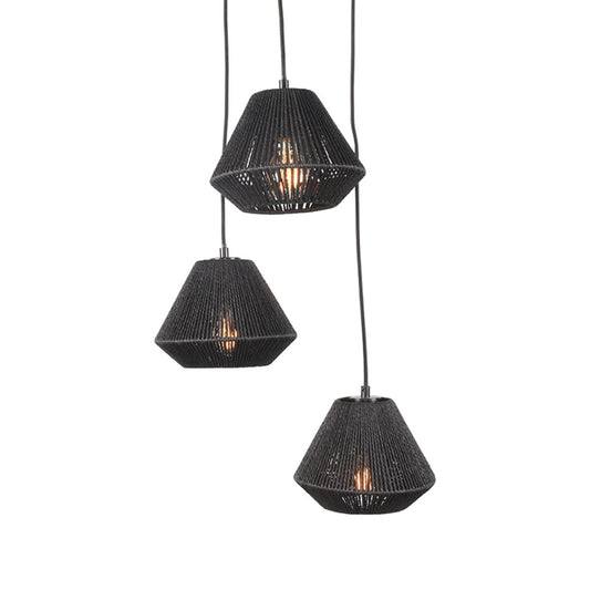 Ibiza Diamond 3-Light Black Pendant Lamp