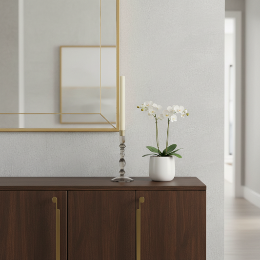 Kandelaar glas Taupe