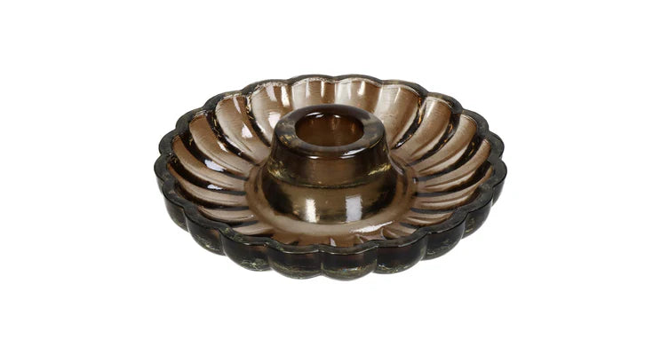 Kerzenhalter aus Glas – braun