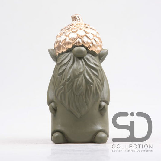 Gnome met eikel olijfgroen