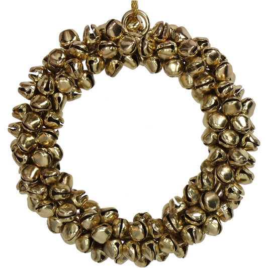 Ornament krans met belletjes goud