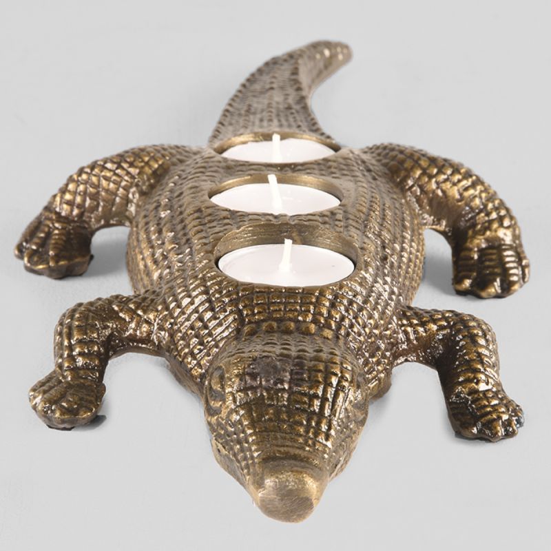 Crocodile tea light holder