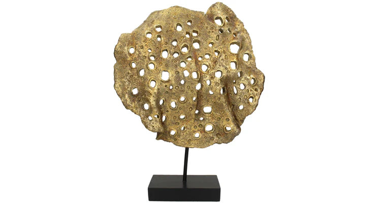 Ornament Coral Polyresin Gold