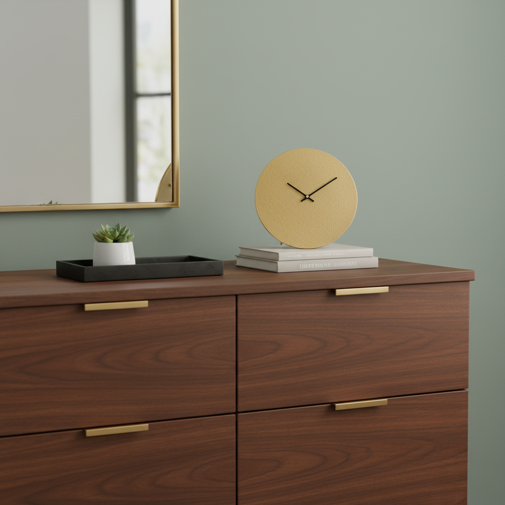 Large gold table clock