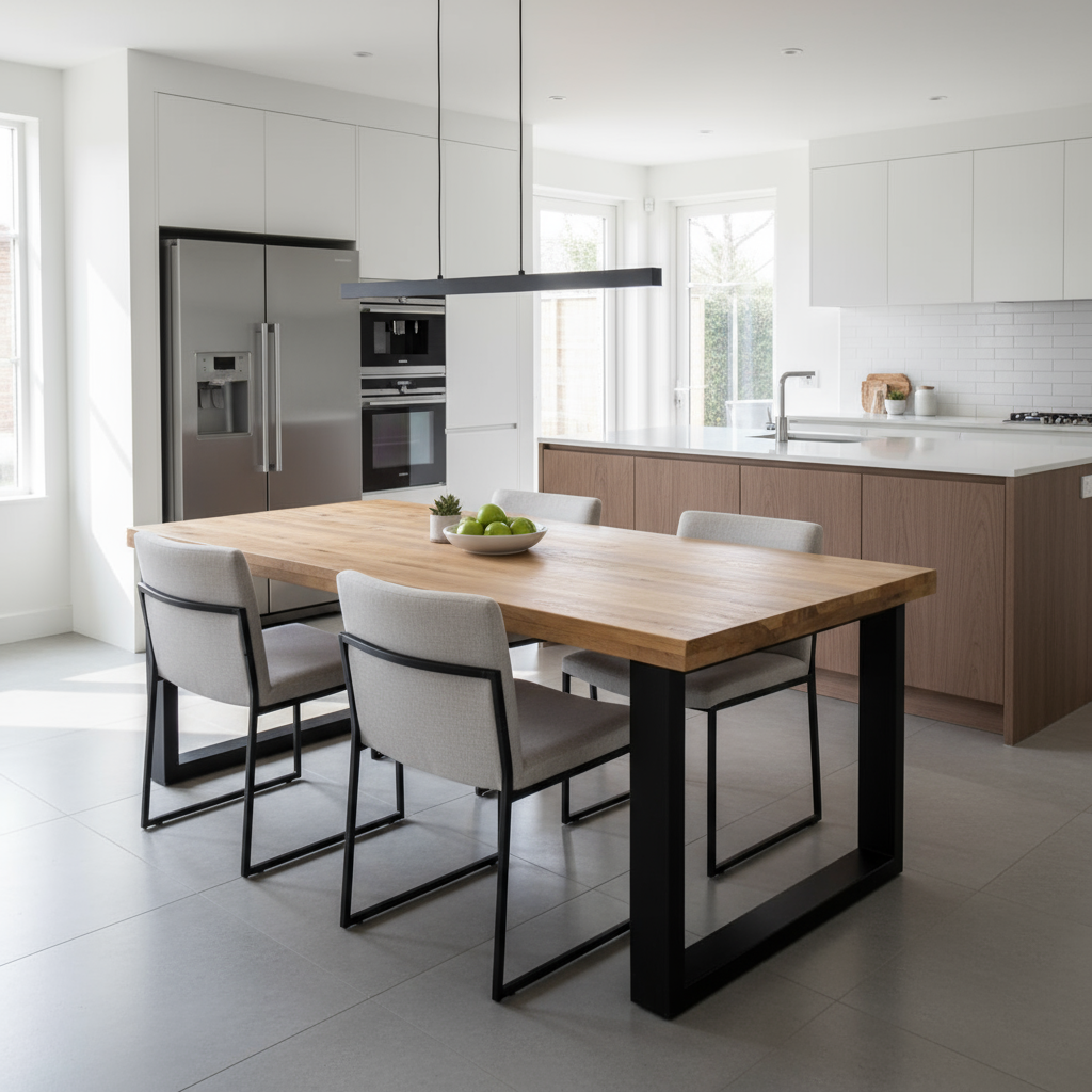 Dining table straight with U legs