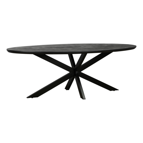 Dining table Bert black oval rejuvenated
