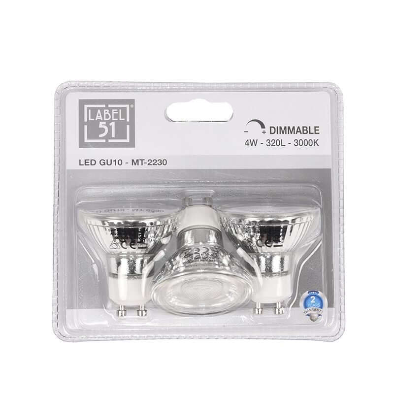 GU10 3 Pieces 5x5x5.3 cm | Dimmable