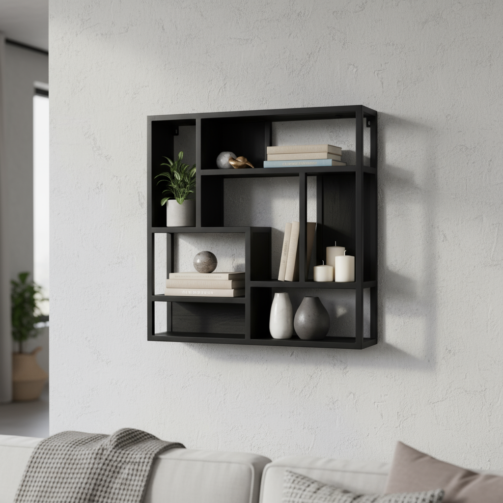 Dex Wandregal 75 cm x 75 cm schwarz