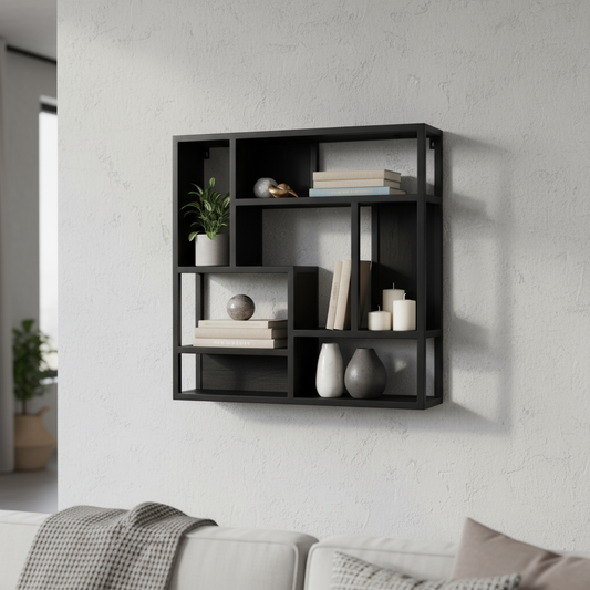 Dex wandrek 75 cm vierkant zwart