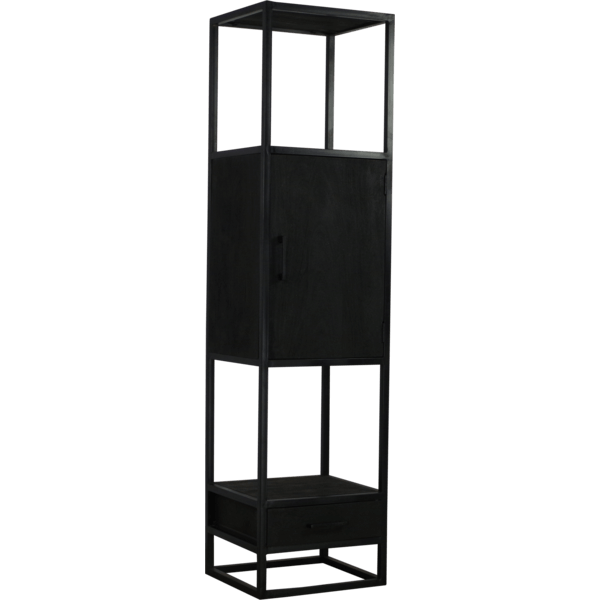 Dex Bücherregal, 1 Tür, schwarz 