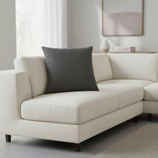 Sierkussen Amy rib Donkergrijs