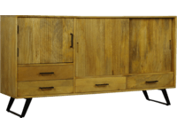 Dressoir Boyd 200 cm van mangohout met lades en deuren, modern en functioneel, perfect voor elke woonkamer.