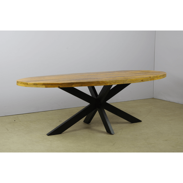 Mango wood dining table Gerrit oval - 6 cm thick top