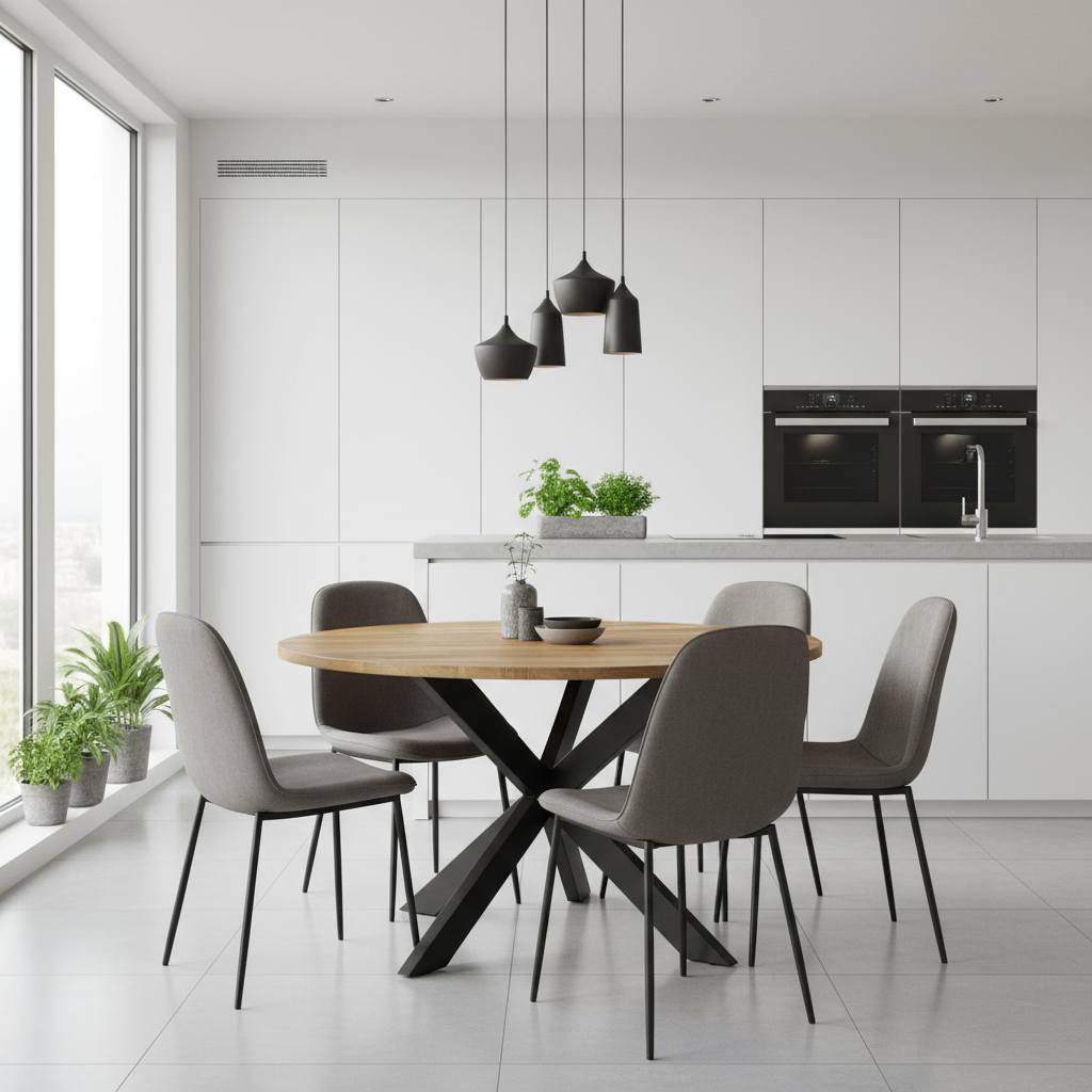 Eettafel rond mangohout