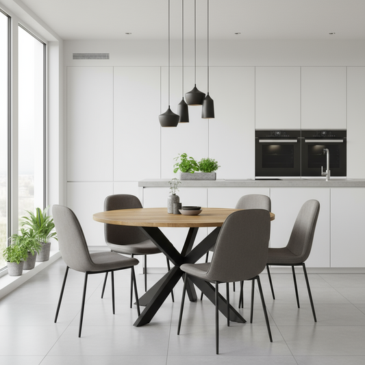 Eettafel rond mangohout