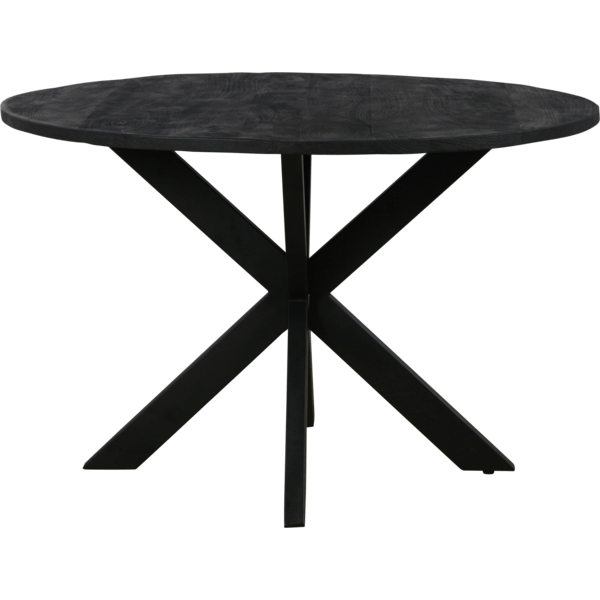 Round black dining table