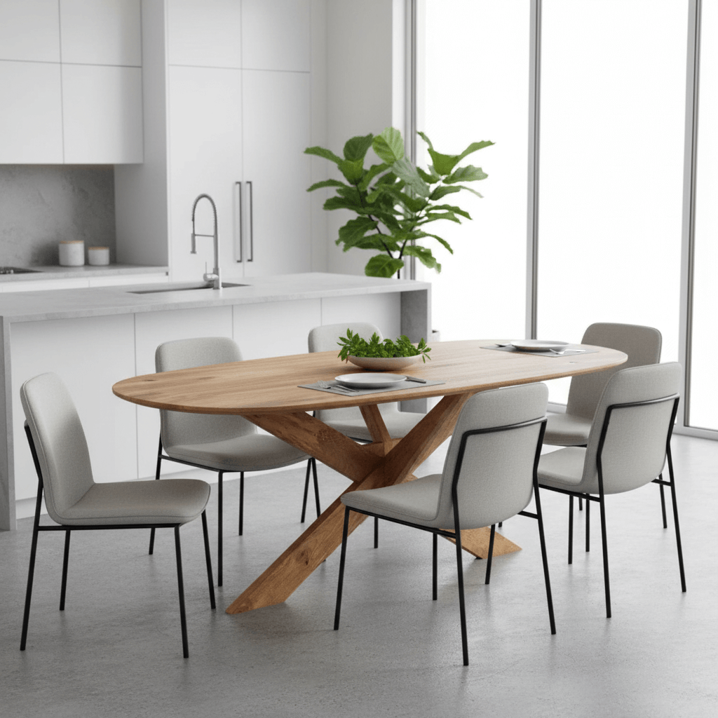 Danish dining table Runa + wooden base