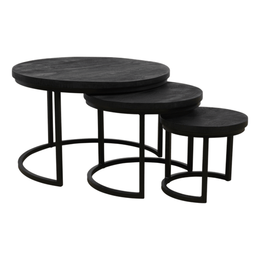 Salontafel set 3 delig  Quin - Zwart